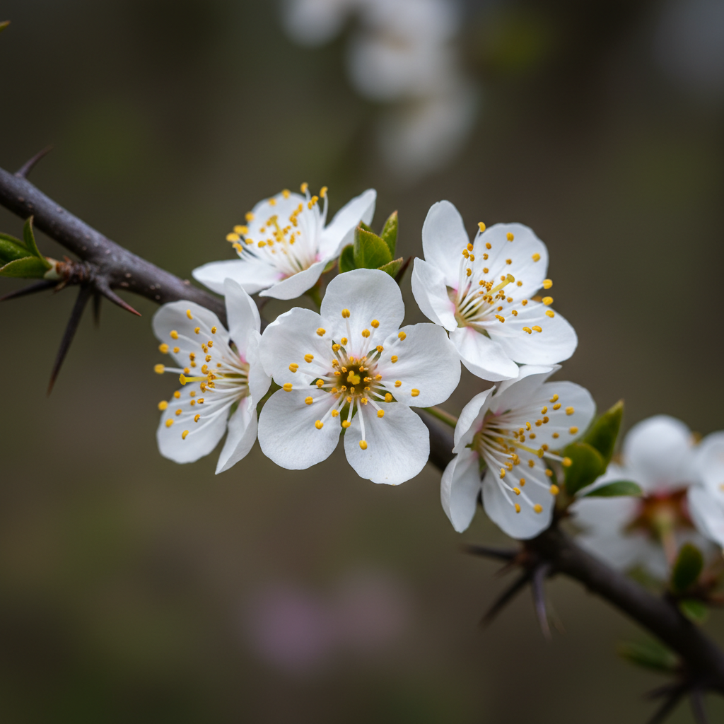 Blackthorn Blossom Close-up