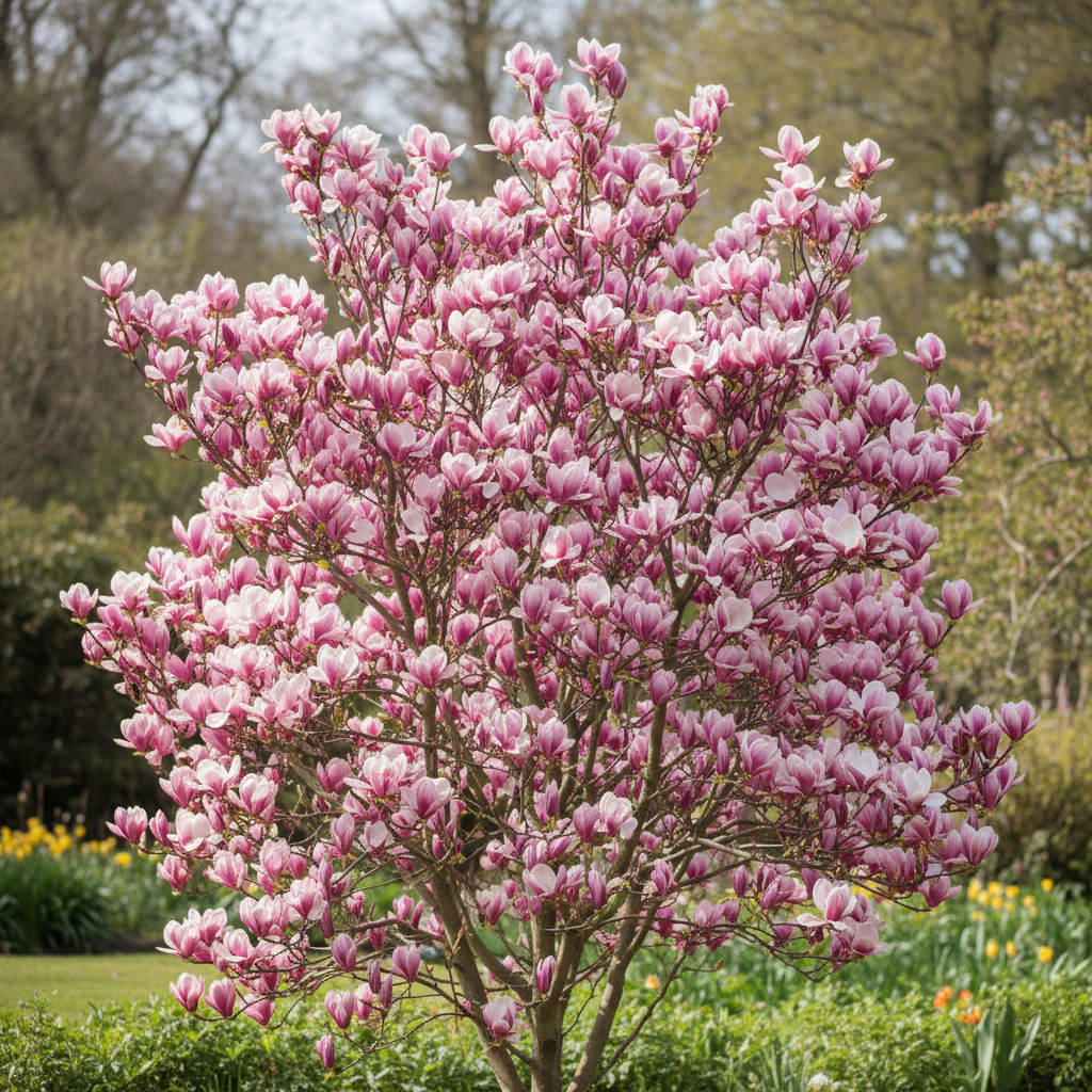 Magnolia soulangeana 'Susan' in bloom