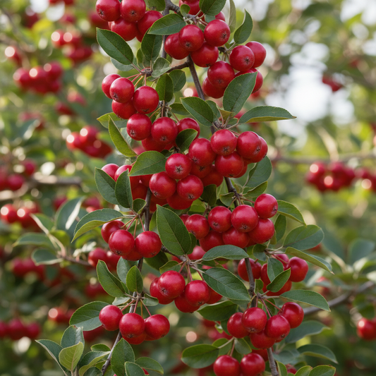 Close-up of red berries malus 