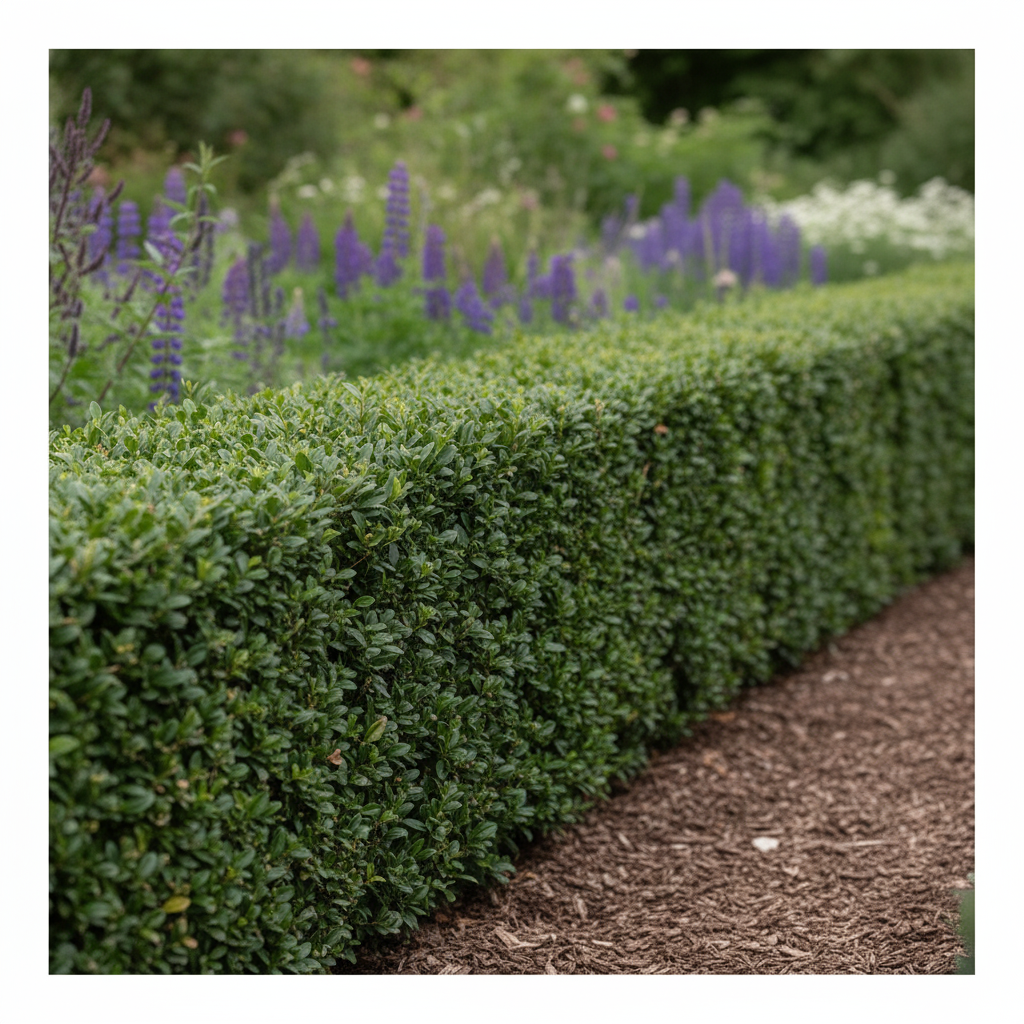 Osmanthus burkwoodii trimmed into a neat Hedge