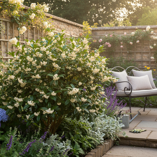 Osmanthus fragrans in UK Garden Setting