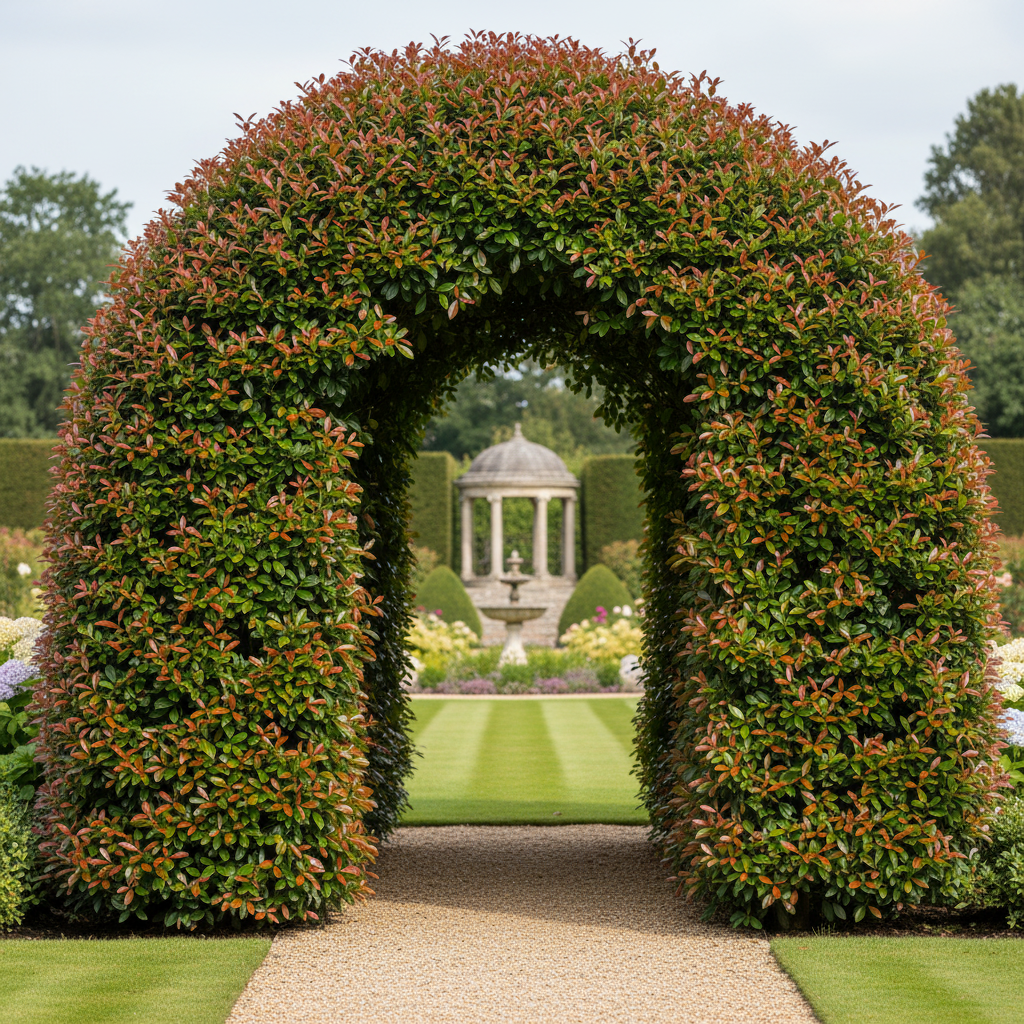 Photinia Red Robin double arch garden feature
