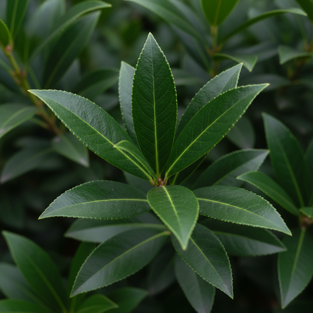 Prunus Lusitanica Angustifolia - Leaf Close-up